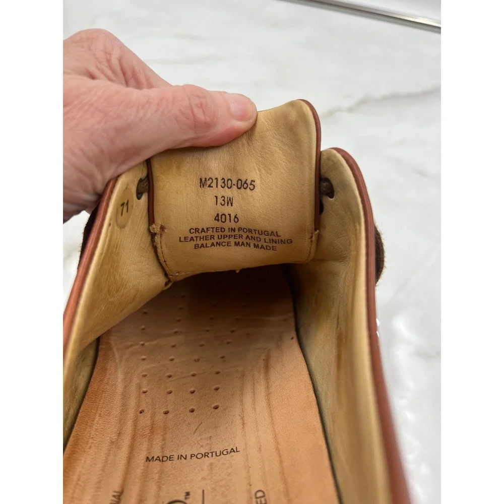Samuel Hubbard Shoes Mens Sz 13W Loafers Whiskey Brown Leather Wingtip Oxford